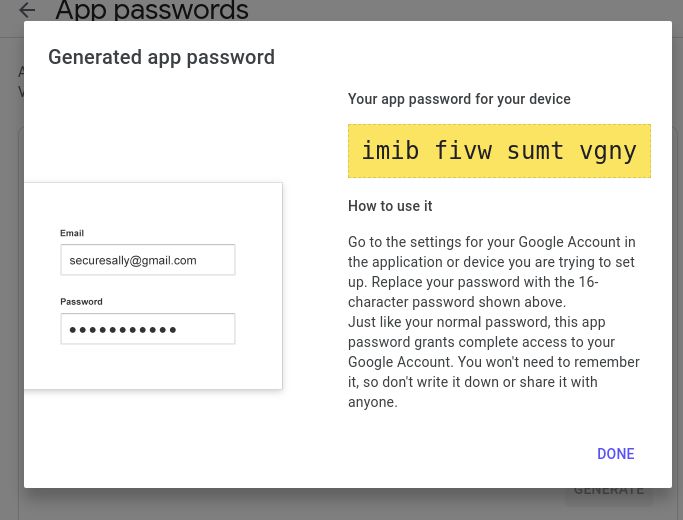 generated password gmail app
