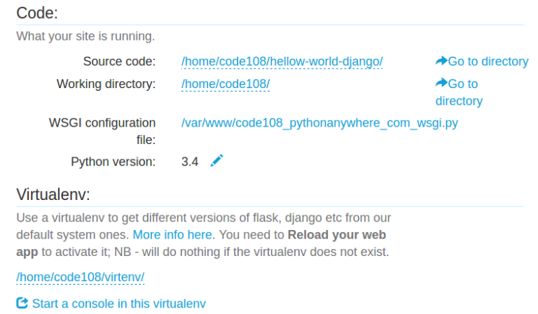 hosting django app on pythonanywhere server