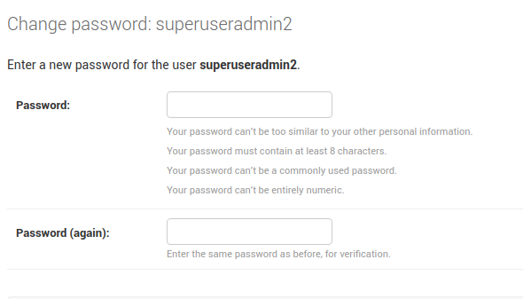 superuser password change django